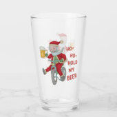 Funny Kerstkerstkerstkerstman Ho Ho Beer Humor Glas (Achterkant)