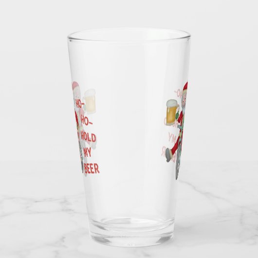 Funny Kerstkerstkerstkerstman Ho Ho Beer Humor Glas (Rechts)