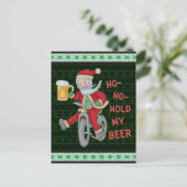 Funny kerstkerstkerstkerstman houdt mijn Humor vas Briefkaart (Staand voorkant)