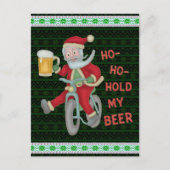 Funny kerstkerstkerstkerstman houdt mijn Humor vas Briefkaart (Voorkant)