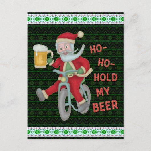 Funny kerstkerstkerstkerstman houdt mijn Humor vas Briefkaart (Voorkant)