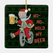 Funny kerstkerstkerstkerstman houdt mijn Humor vas Keramisch Ornament (Achterkant)