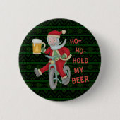 Funny kerstkerstkerstkerstman houdt mijn Humor vas Ronde Button 5,7 Cm (Voorkant)