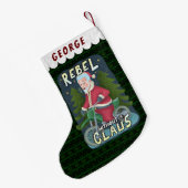 Funny kerstkerstkerstkerstman Humor Motorcycle Reb Kleine Kerstsok (Achterkant (Hangend))