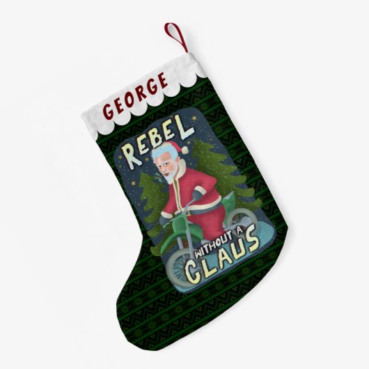 Funny kerstkerstkerstkerstman Humor Motorcycle Reb Kleine Kerstsok (Achterkant (Hangend))