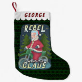 Funny kerstkerstkerstkerstman Humor Motorcycle Reb Kleine Kerstsok (Voorkant)