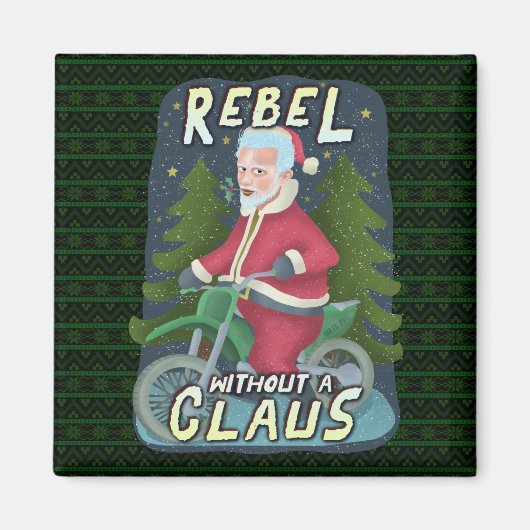 Funny kerstkerstkerstkerstman Humor Motorcycle Reb Magneet (Voorkant)