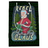 Funny kerstkerstkerstkerstman Humor Motorcycle Reb Medium Cadeauzakje (Voorkant)