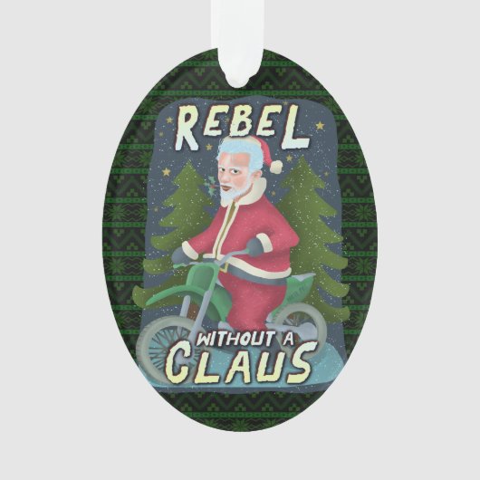 Funny kerstkerstkerstkerstman Humor Motorcycle Reb Ornament (voorkant)