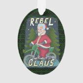 Funny kerstkerstkerstkerstman Humor Motorcycle Reb Ornament (achterkant)