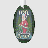 Funny kerstkerstkerstkerstman Humor Motorcycle Reb Ornament (voorkant)