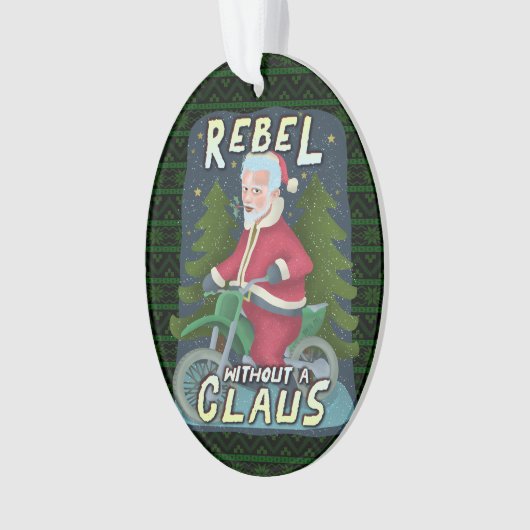 Funny kerstkerstkerstkerstman Humor Motorcycle Reb Ornament (voorkant)