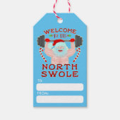 Funny Kerstkerstkerstkerstman met getitreerde muis Cadeaulabel (Voorkant)