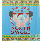 Funny Kerstkerstkerstkerstman met getitreerde muis Douchegordijn (Voorkant)