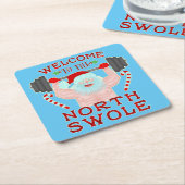 Funny Kerstkerstkerstkerstman met getitreerde muis Kartonnen Onderzetters (Schuin)