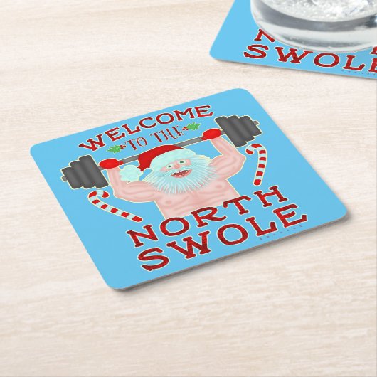 Funny Kerstkerstkerstkerstman met getitreerde muis Kartonnen Onderzetters (Schuin)