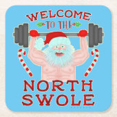 Funny Kerstkerstkerstkerstman met getitreerde muis Kartonnen Onderzetters (Voorkant)