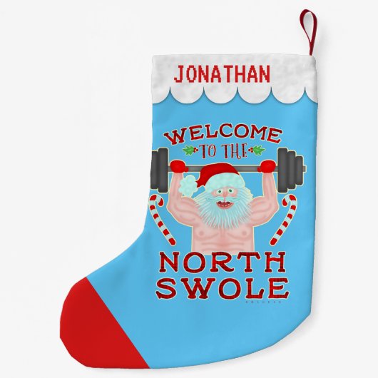 Funny Kerstkerstkerstkerstman met getitreerde muis Kleine Kerstsok (Achterkant)