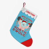 Funny Kerstkerstkerstkerstman met getitreerde muis Kleine Kerstsok (Voorkant (Hangend))