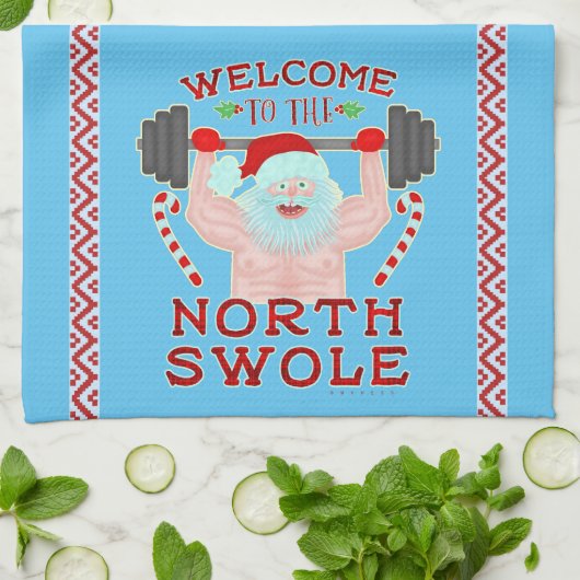 Funny Kerstkerstkerstkerstman met getitreerde muis Theedoek (Gevouwen)