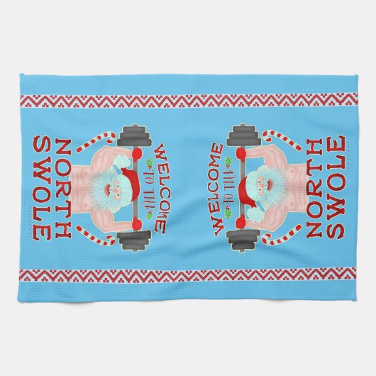 Funny Kerstkerstkerstkerstman met getitreerde muis Theedoek (Horizontaal)