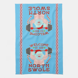 Funny Kerstkerstkerstkerstman met getitreerde muis Theedoek