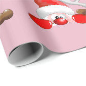 Funny Kerstkerstkerstman en rendierse Cartoon Cadeaupapier (Rol Hoek)