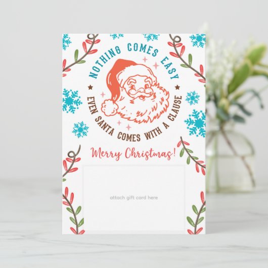 Funny Kerstkerstkerstman kaarthouder Kaart (Staand voorkant)