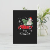 Funny Kerstkerstkerstman sjiih Tzu Ride Red Truck  Kaart (Staand voorkant)