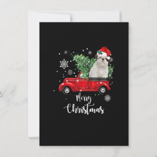Funny Kerstkerstkerstman sjiih Tzu Ride Red Truck  Kaart