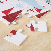 Funny Kerstkerstman die Snowmen volgt Legpuzzel (Zijkant)