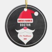 Funny kerstkerstman's favoriete dokter keramisch ornament (Voorkant)