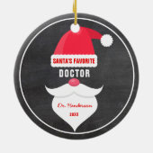 Funny kerstkerstman's favoriete dokter keramisch ornament (Achterkant)