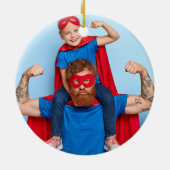 Funny kerstkerstman's favoriete oom Custo Foto Keramisch Ornament (Achterkant)