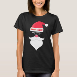 Funny kerstkerstman's favoriete volleybalspeler t-shirt