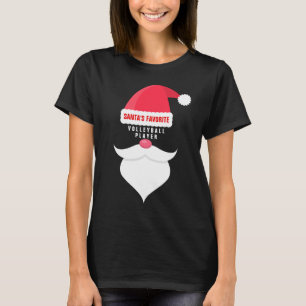 Funny kerstkerstman's favoriete volleybalspeler t-shirt