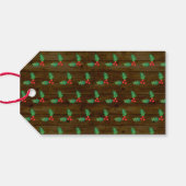 Funny kerstklociraptor Dinosaur - aangepaste tekst Cadeaulabel (Achterkant Horizontaal)