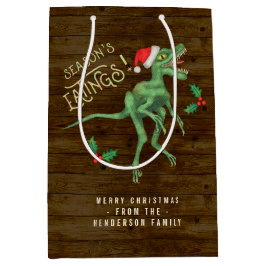 Funny kerstklociraptor Dinosaur - aangepaste tekst Medium Cadeauzakje