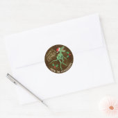 Funny kerstklociraptor Dinosaur - aangepaste tekst Ronde Sticker (Envelop)