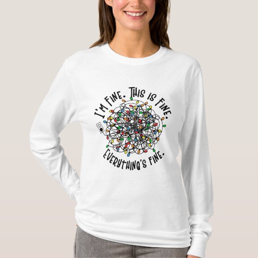 Funny Kerstlampjes T-shirt (Voorkant)