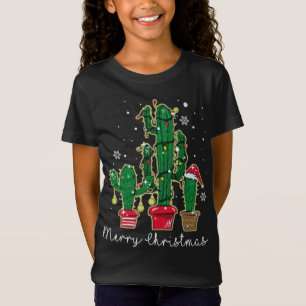 Funny Kerstlams Cactus Santa Hat Cactus T-shirt