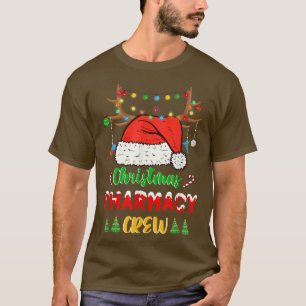 Funny Kerstlams Pharmacy Crew Reindeer Sant T-shirt