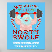 Funny Kerstle Santa Claus | Aangepaste gym Poster (Voorkant)