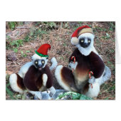 Funny Kerstlemurs Wenskaart (Voorkant Horizontaal)