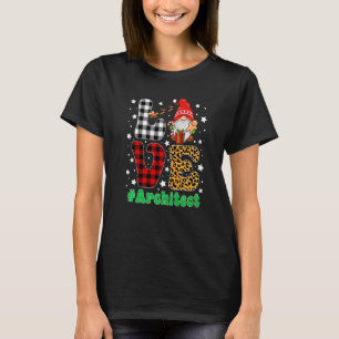 Funny Kerstleopard Pset LOVE Architect Gnome T-shirt