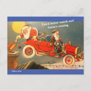 Funny  kerstman 1910 briefkaart