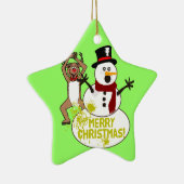 Funny Kerstman Keramisch Ornament (Rechts)