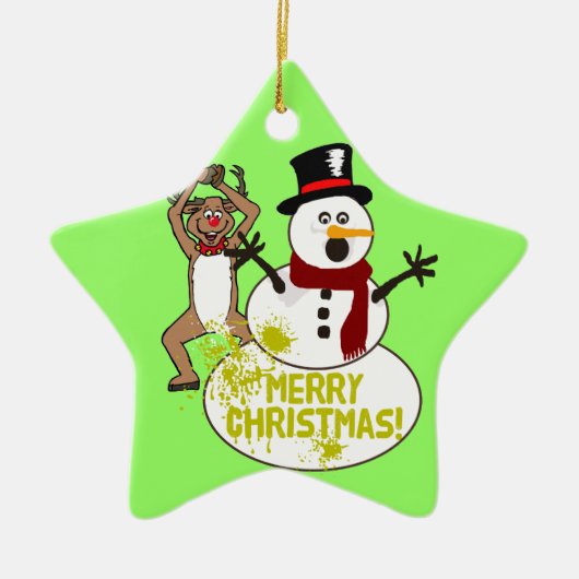 Funny Kerstman Keramisch Ornament (Voorkant)