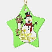 Funny Kerstman Keramisch Ornament (Links)