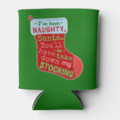 Funny Kerstman Naughty Santa Claus Stocking Joke Blikjeskoeler (Voorkant)